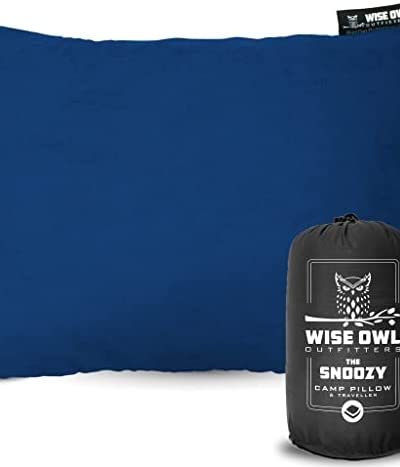 Wise Owl Outfitters Camping Pillow - Travel Pillow, Camping Accessories and Travel Must Haves - Compressible Memory Foam Pillow - Small/Medium