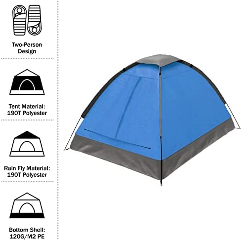 2-Person Camping Tent – Includes Rain Fly and Carrying Bag – Lightweight Outdoor Tent for Backpacking, Hiking, or Beach by Wakeman Outdoors - Image 4