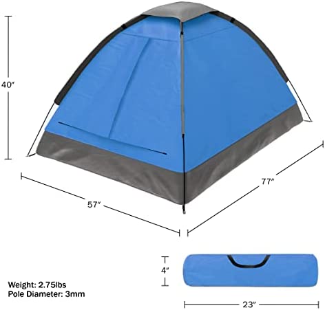 2-Person Camping Tent – Includes Rain Fly and Carrying Bag – Lightweight Outdoor Tent for Backpacking, Hiking, or Beach by Wakeman Outdoors - Image 2