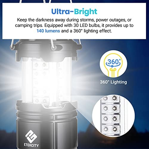 Etekcity Camping Lantern Battery Powered LED for Power Outages, Emergency Light for Hurricane Supplies Survival Kits, Operated Lamp, Camping Gear Accessories Essentials, 2 Pack - Image 2