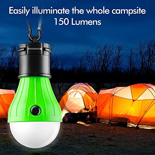 FLY2SKY Tent Lamp Portable LED Tent Light 4 Packs Clip Hook Hurricane Emergency Lights LED Camping Light Bulb Camping Tent Lantern Bulb Camping Equipment for Camping Hiking Backpacking Fishing Outage - Image 2