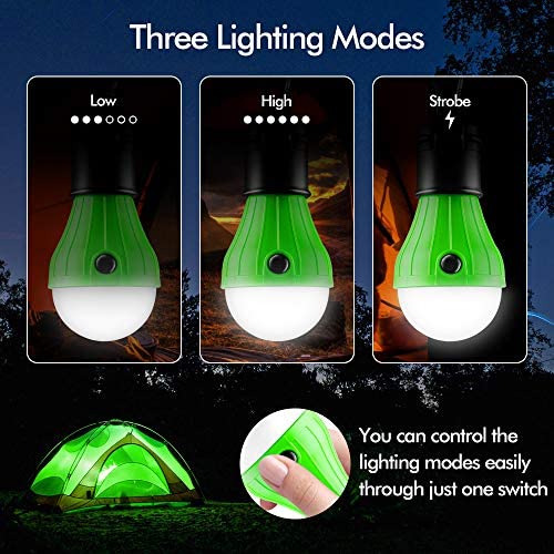 FLY2SKY Tent Lamp Portable LED Tent Light 4 Packs Clip Hook Hurricane Emergency Lights LED Camping Light Bulb Camping Tent Lantern Bulb Camping Equipment for Camping Hiking Backpacking Fishing Outage - Image 3