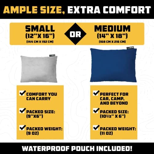 Wise Owl Outfitters Camping Pillow - Travel Pillow, Camping Accessories and Travel Must Haves - Compressible Memory Foam Pillow - Small/Medium - Image 3