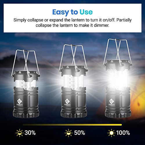 Etekcity Camping Lantern Battery Powered LED for Power Outages, Emergency Light for Hurricane Supplies Survival Kits, Operated Lamp, Camping Gear Accessories Essentials, 2 Pack - Image 5