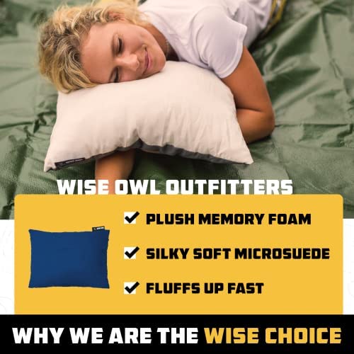 Wise Owl Outfitters Camping Pillow - Travel Pillow, Camping Accessories and Travel Must Haves - Compressible Memory Foam Pillow - Small/Medium - Image 4