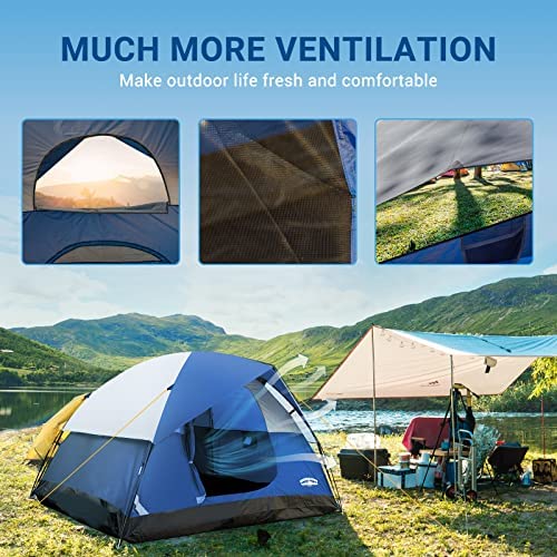 Pacific Pass 2/4/6 Person Family Dome Tent with Removable Rain Fly, Easy Setup for Camp Outdoor - Image 5